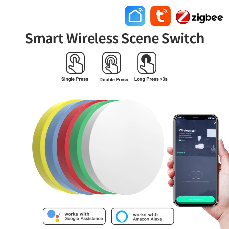 Tuya Zigbee Smart Wireless Szene Taste Schalter Fernbedienung Multi-szene Verknüpfung Verbindung Unterstützung Alexa Google Home Voice Assitant Image