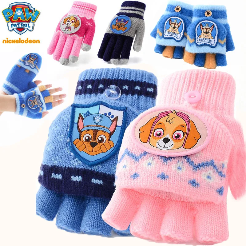 Echte Paw Patrol Winter KINDER Handschuh Chase Marshall Skye Everest Rubble Zuma Rocky Mädchen Junge Outdoor Fäustlinge Kinder Geschenk 2-10T Image