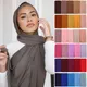 Sciarpa Hijab in Chiffon musulmano donna lunga fascia per la testa in tinta unita per le donne