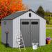 6 ft x 4 ft/6 ft x 8 ft/8 ft x 10 ft All-Weather Resin Outdoor Plastic Storage Shed w/Floor, Spire Tool Shed