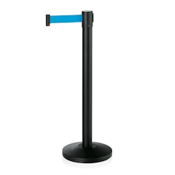 4x Abgrenzungspfosten Gurtband integriert 2 Meter blau Lightflex Pulverbeschichtet, schwarz Image