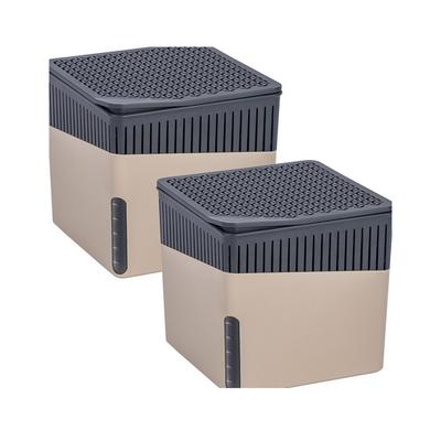 WENKO Raumentfeuchter Cube, Beige, 1000 g, 2er Set, Luftentfeuchter