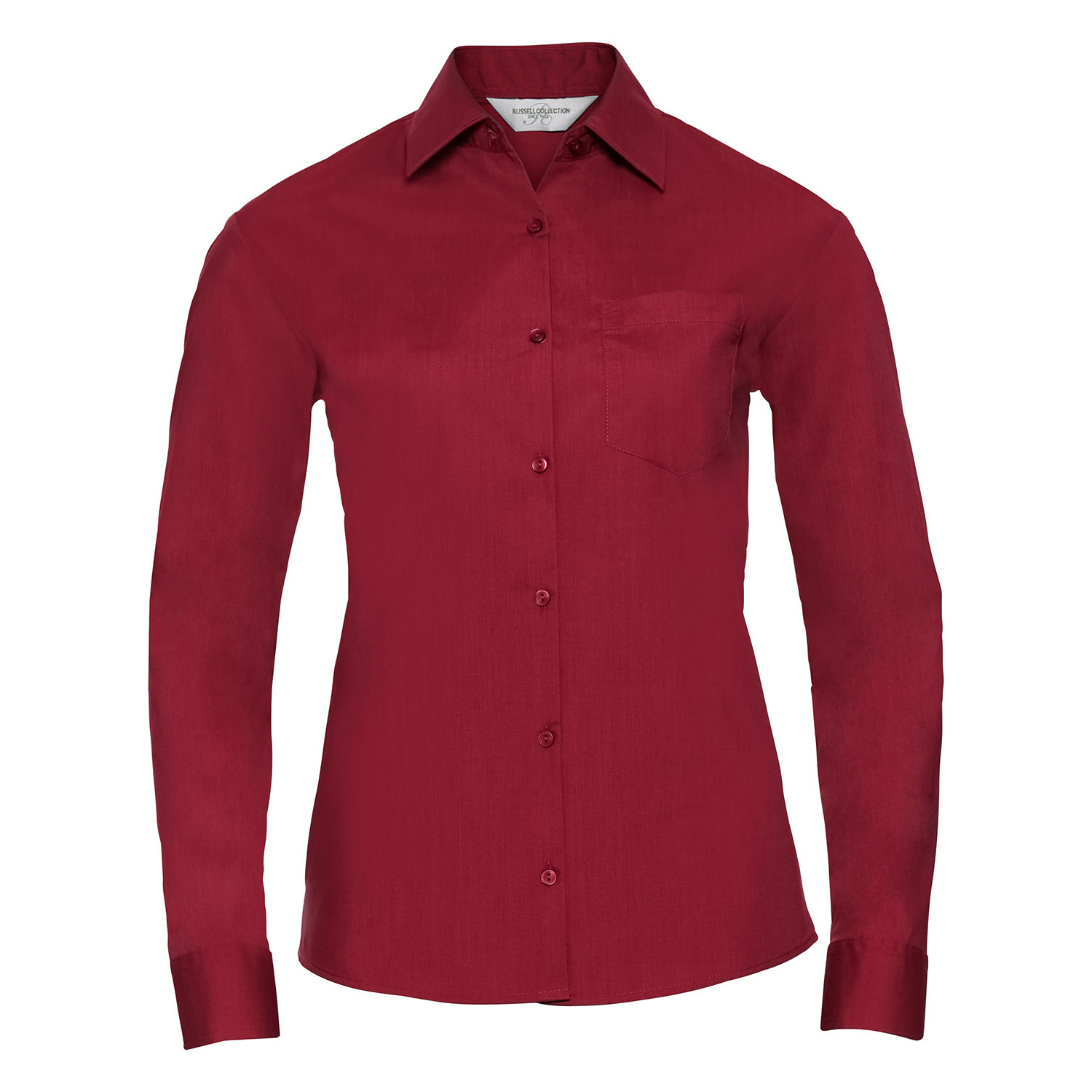 Russell Collection - Hemd Pflegeleicht für Damen Langärmlig (Rot) Image