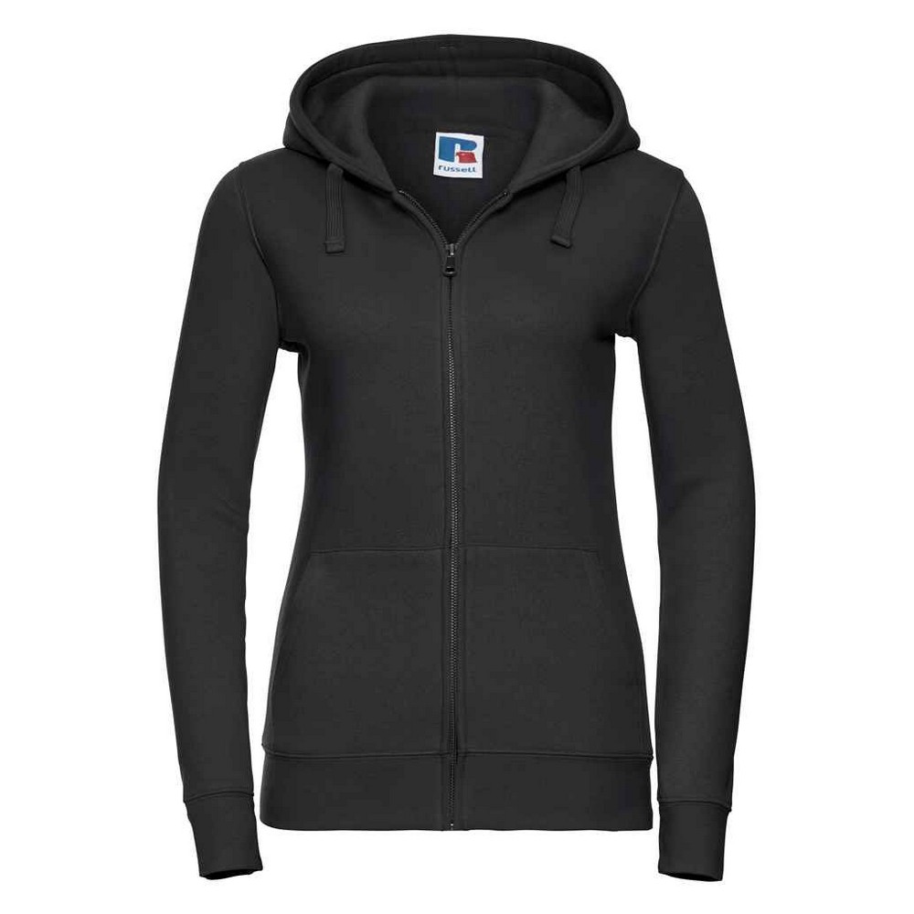 Russell - "Authentic" Kapuzenpullover Durchgehender Reißverschluss für Damen (Schwarz) Image