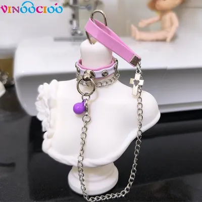 1/3 1/4 1/6 BJD Doll Necklace Hand Collar Lead Rope Doll Chain Choker With Bell Doll Toy Accessories