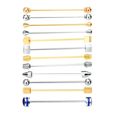 Metal Collar Bar Mens Shirt French Collar Pin Brooch Bar Clasp Clip Barbell Lapel Stick For Men