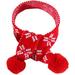 Hekezhi Pet Christmas Scarf Knitting Cat Scarf Xmas Woolen Yarn Scarf Warm Pet Scarf Christmas Snowflake Scarf