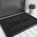 Red Barrel Studio® Door Mat Heavy Duty Doormat Outdoor, Rubber in Black | 17" W x 29.5" L | Wayfair F63FC50C8FDD46BC9585D5A30732B5AC