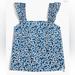 J. Crew Tops | J. Crew Smocked Ruffle Shoulder Tank Top | Color: Blue/Tan/White | Size: Xxs