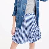 J. Crew Skirts | J.Crew Blue White Check Gingham Linen Skirt Size 8 | Color: Blue/White | Size: 8