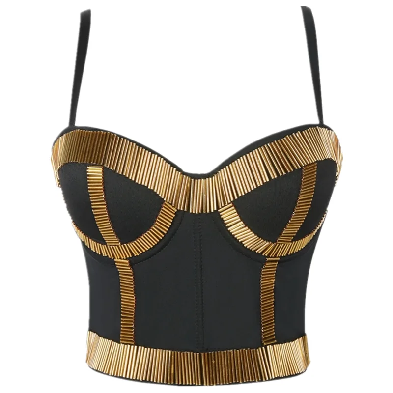 Canotte con perle di qualità Canotte con strass da donna Crop Top Club Abbigliamento Streetwear Y2K Corsetto Donna Shaper Camis Moda Abbigliamento femminile