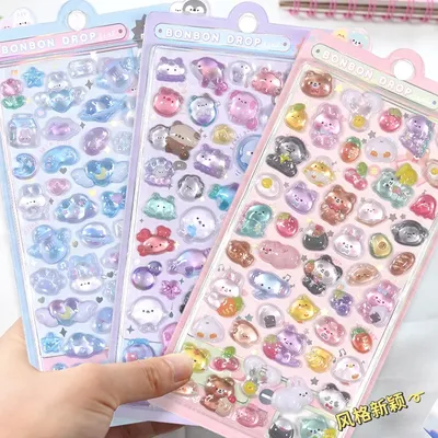 1 stücke/1lot kawaii Briefpapier Aufkleber Acryl Diamant Junk Journal ing dekorative Scrap booking Image
