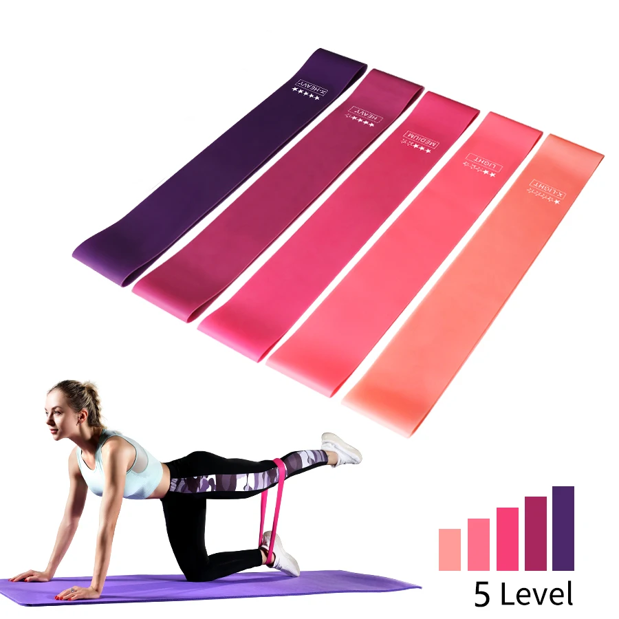 5 niveaux différents bandes de résistance Yoga Sport exercice bandes de Fitness élastiques entraînement Pilates maison bandes de caoutchouc accessoires de gymnastique
