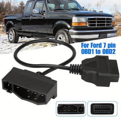 TEMU Obd Convertor Adapter Cable, 7 Pin Obd1 Male Connector To 16 Pin Female Connector, For Ford Car Diagnostic Scanner