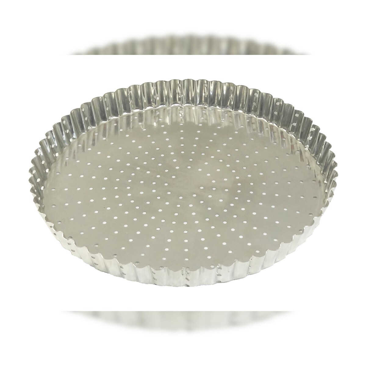 Gobel - Tortenform, geriffelt, perforiert - Weißblech - fester Boden - Ø 280 mm H 28 mm - 126341 Image
