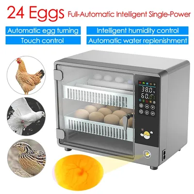 24 Egg Incubator Full Automatic Touch Temperature Control Farm Hatchery Machine Chicken Duck Quail