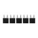 YanMaoYi 5pcs J.20005 Dual Banana Plug 1 Female To 2 Male 14mm Spacing 4mm Short Circuit Banana ConnectorBlack