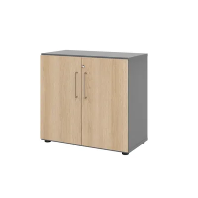 Hammerbacher-Regal/Türen 2OH 928T2 Graphit/Eiche-V928T2/G/E/BS Image