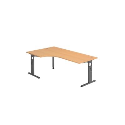 Hammerbacher-Winkeltisch C-Fuß 200x120cm 90°Buche/Graphit-VOS82/6/G Image