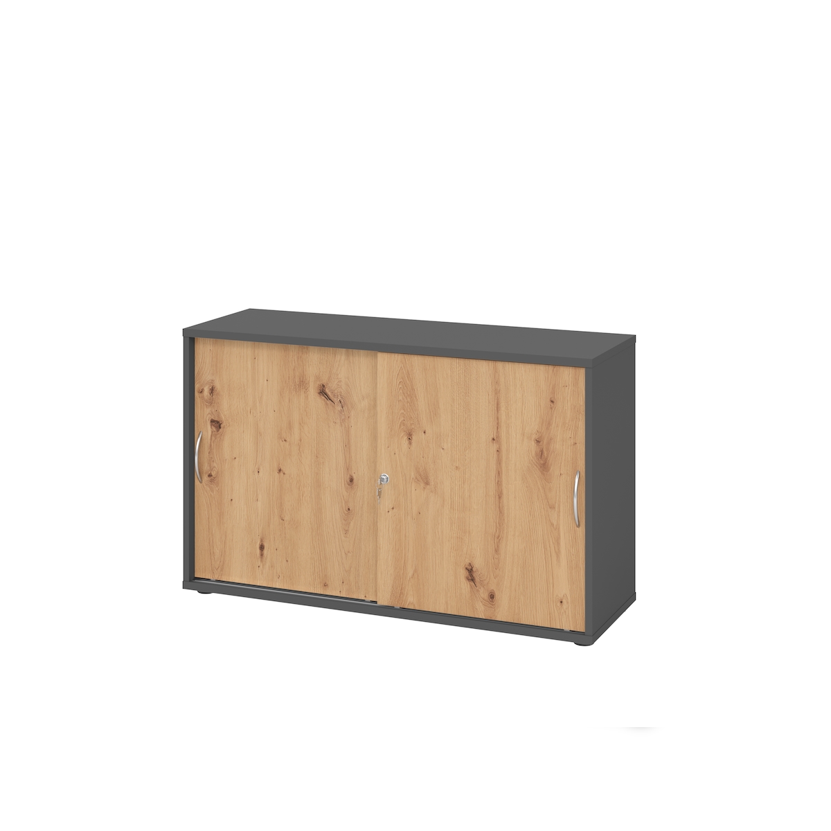 Hammerbacher-Schiebetürenschrank 2 OH BM Graphit/Asteiche-V1752S/G/R/BM Image