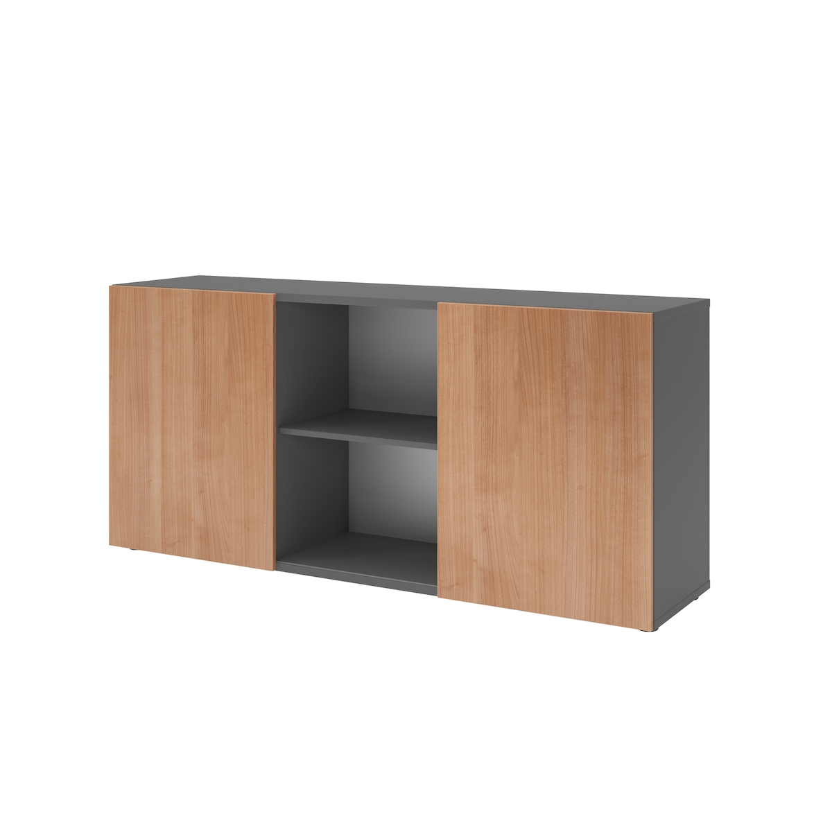 Hammerbacher-Sideboard 2OH mit Schiebetüren Graphit/Nussba-V1780/G/N Image