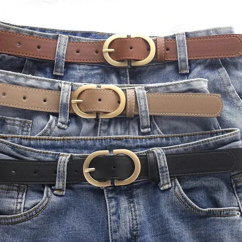 1 stücke frauen Gürtel Einfache Modische Nadel Schnalle Gürtel Casual Vielseitig Koreanische PU Leder Gürtel Mit Hosen Jeans Gürtel dame Gürtel Image