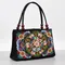 Sac à main élégant brodé à fleurs, sac en toile à fermeture éclair tendance, sacs à main à la mode pour femmes
