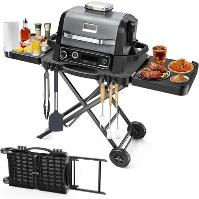 Gftime - Grilltischwagen für Weber Q100 Q200 Q300 Serie, Enders Urban, Ninja Woodfire Grill,