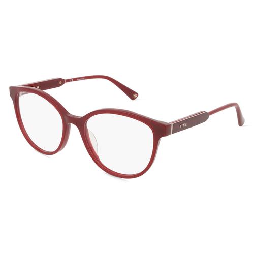 Nina Ricci NRIVNR314 Damen-Brille inkl. Gläser Vollrand Butterfly Kunststoff-Gestell 52mm/17mm/140mm, rot