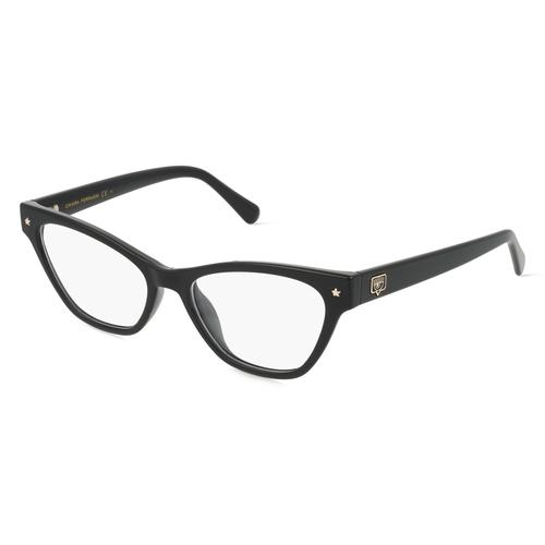 Chiara Ferragni CF 7019 Damen-Brille inkl. Gläser Vollrand Butterfly Kunststoff-Gestell 52mm/17mm/140mm, schwarz