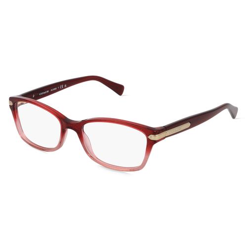 Coach HC6065 Damen-Brille inkl. Gläser Vollrand Rechteckig Acetat-Gestell 51mm/17mm/135mm, rot