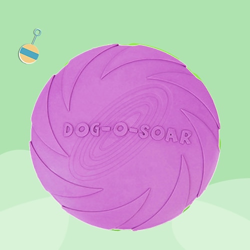 schwimmender hund frisbee gold wolle rand tiertraining hunde übung haustier spielzeug bissfest weicher gummi frisbee (15cm rosa) Image