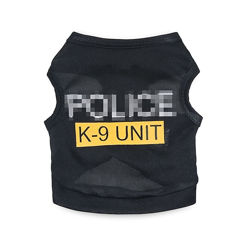 Polizei Haustier Hund Welpen Weste T-Shirt Polizist Gerechtigkeit Agent Mantel Haustier Kleidung Sommerkleidung Cosplay Party Kostüme genial Image