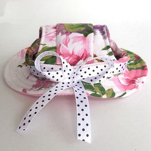 Katze Hund Hüte, Mützen Bandanas Bandanas Hüte Sport-Hut Schirmmütze Welpenkleidung Blumen Stil Alltagstauglich Kopfwärmer Frühling, Herbst, Winter, Sommer Warm Hundebekleidung Image