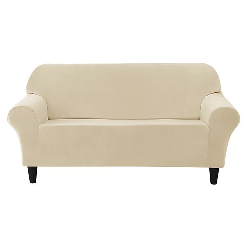 Samtiger Sofabezug, Couchbezug, plüschig und dehnbar, weicher und strapazierfähiger All-Inclusive-Stoff – einfach zu reinigen – perfekt zum Schutz und zur Verschönerung Ihres Sofas. Image