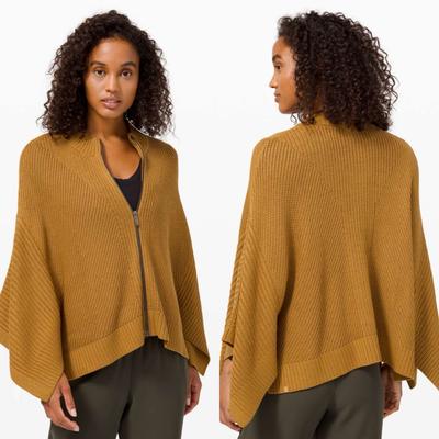 Lululemon Athletica Sweaters | Lululemon Softer Still Wrap Sweater Spiced Bronze | Color: Cream/Orange | Size: L