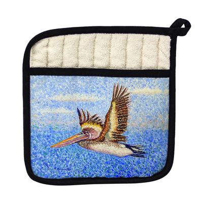 Flying Pelican Pot Holder - 9x9