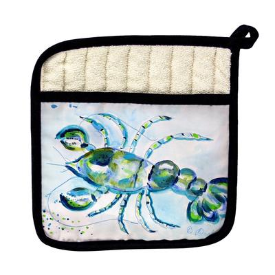 Blue Crayfish Pot Holder - 9x9