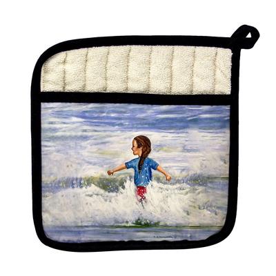 Girl in Surf Pot Holder - 9x9