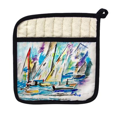 Betsy's New Sailboats Pot Holder - 9x9