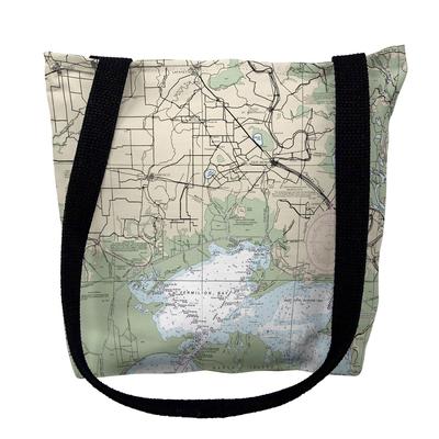 Vermilion Bay, LA Nautical Map Medium Tote Bag 16x16 - 16 inches x 16 inches