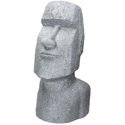 Moai Figur Rapa Nui Kopf 53,5 cm hoch aus wetterfestem Steinguss Kunstharz, Grau, Osterinsel Statue Image