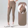 Per donna Pantaloni da yoga Leggings da yoga Fascia Elastica Vita Alta Pilates Allenamento in Palestra Allenamento Collant Tinta unica Grigio scuro Nero Avorio Gli sport Abbigliamento sportivo