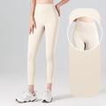 Per donna Pantaloni da yoga Leggings da yoga Fascia Elastica Vita Alta Pilates Allenamento in Palestra Allenamento Collant Tinta unica Grigio scuro Nero Avorio Gli sport Abbigliamento sportivo