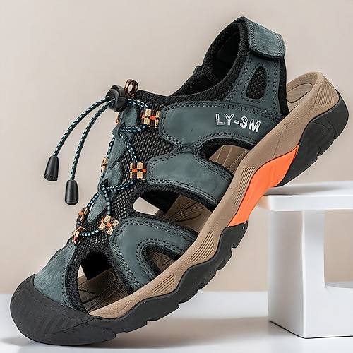 Atmungsaktive Outdoor-Wandersandalen für Herren mit verstellbaren Riemen und rutschfester Sohle – robust und bequem für Abenteuer Image