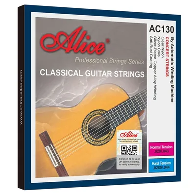 Alice AC130 Professional Classical Guitar Guitarra Strings Sliver Plated Copper Wound Clear Nylon