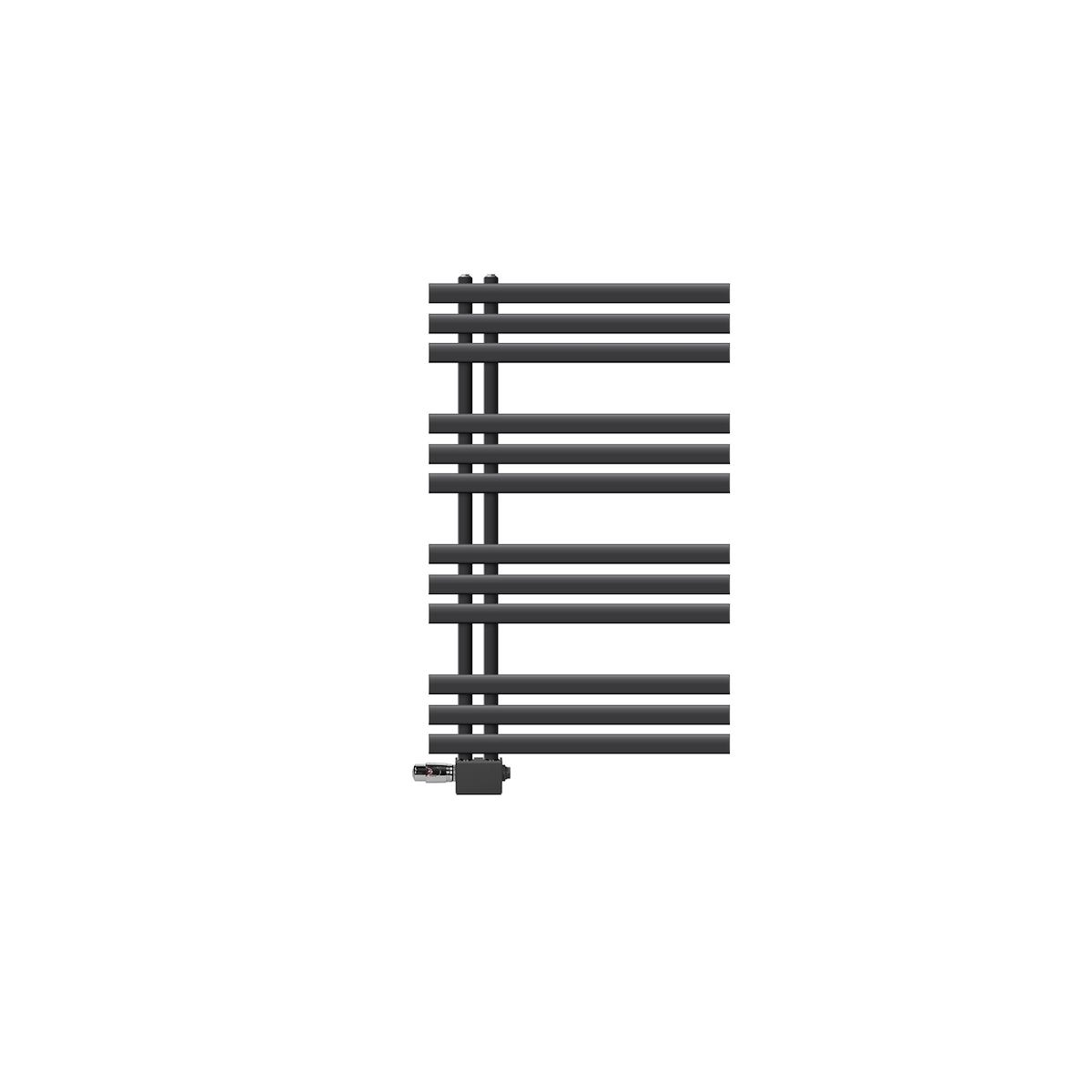 LuxeBath Badheizkörper Mittelanschluss 600x1000 mm Anthrazit mit Universal Anschlussgarnitur Image