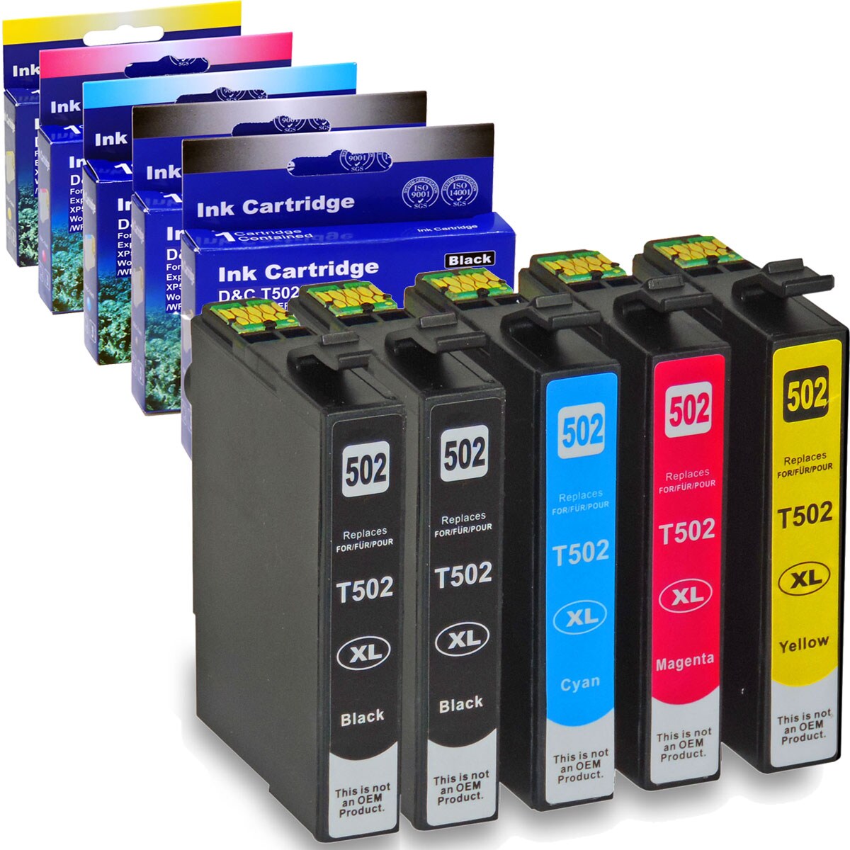 5er Set D&C Tinte für WorkForce WF-2865DWF Druckerpatronen kompatibel WF2865 DWF Drucker Image