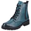 Schnürstiefelette REMONTE, Damen, Gr. 42, blau (petrol), Leder, used, klassisch, Schuhe, Blockabsatz, Stiefelette, Schnürboots, Flats im Used Look