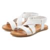 Sandale LASCANA "Sommerschuh", Damen, Gr. 36, weiß, Obermaterial: 100% Rindsleder. Decksohle: 100% Rindsleder. Laufsohle: 100% Synthetik, unifarben, casual, Schuhe, aus Leder mit raffinierten Riemchen, Sandalette, Sommerschuh